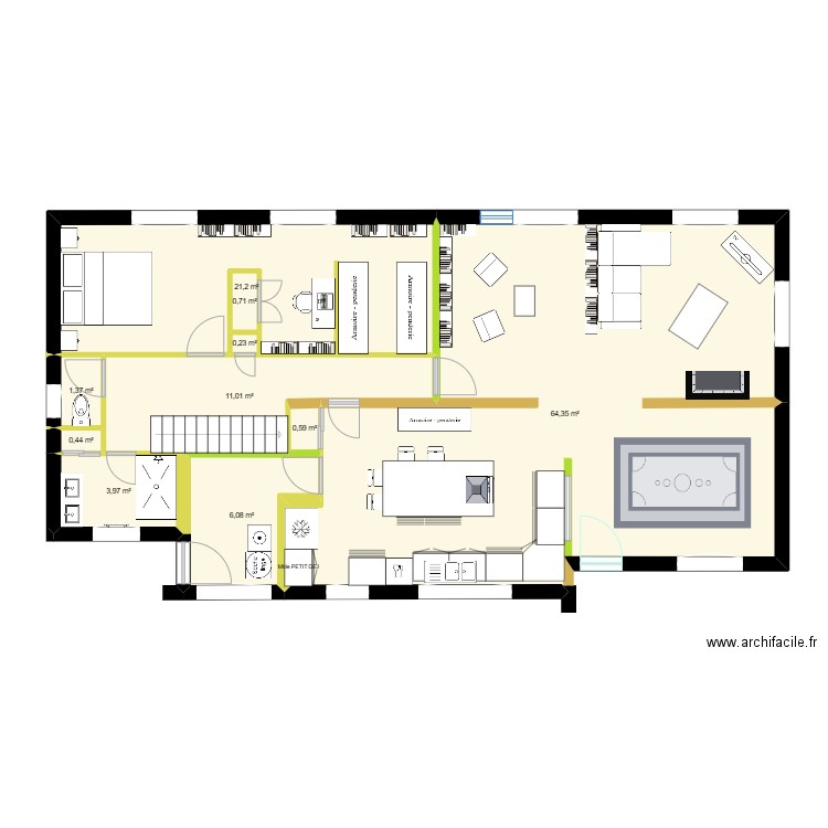 IDEE 4. Plan de 10 pièces et 110 m2