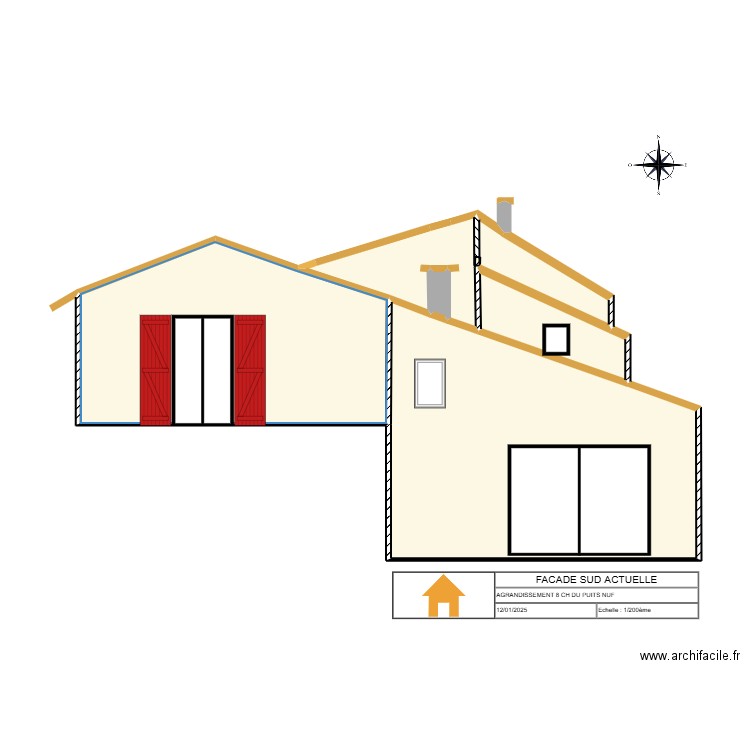 FACADE SUD AVANT TRAVAUX 1. Plan de 5 pièces et 49 m2