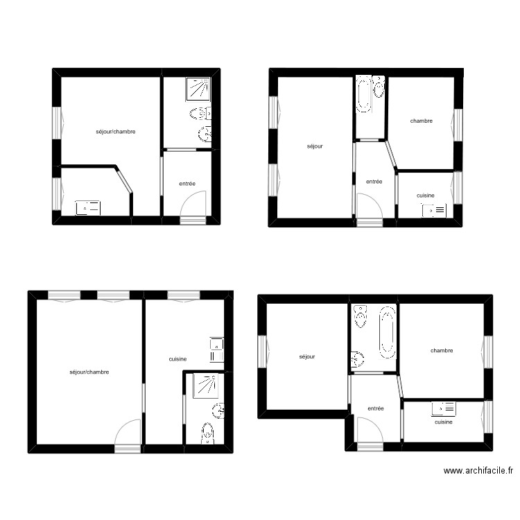 PARIS14. Plan de 17 pièces et 98 m2