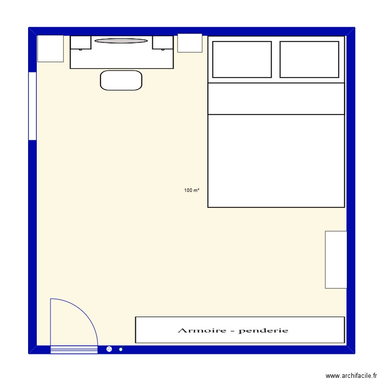 chambre 2 idée. Plan de 1 pièce et 100 m2