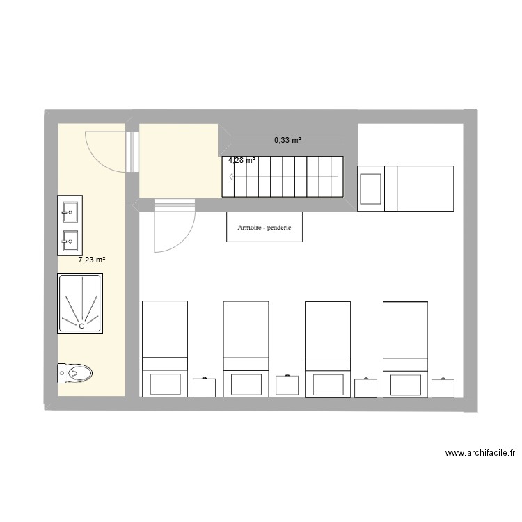 Mill - 2ème - new2. Plan de 3 pièces et 14 m2