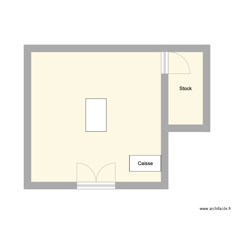 magazin la zone. Plan de 2 pièces et 26 m2