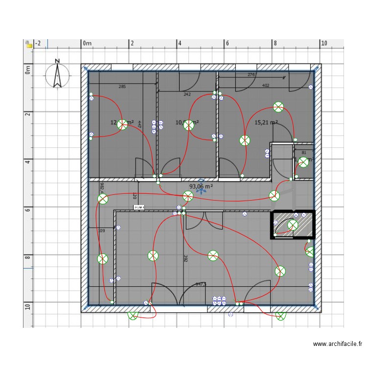 SAIDI. Plan de 2 pièces et 2 m2