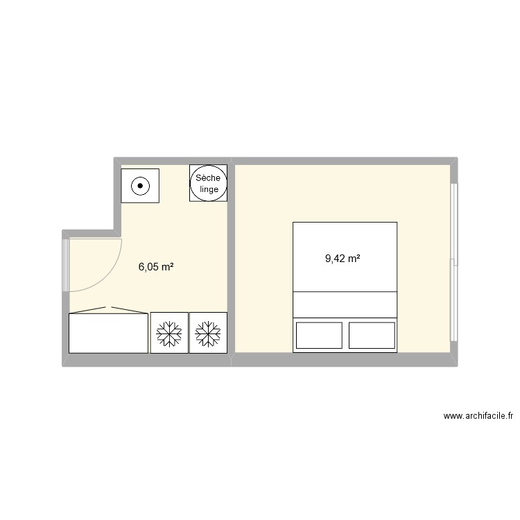 Garage. Plan de 2 pièces et 15 m2