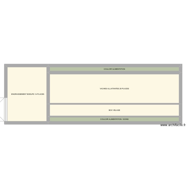 Bâtiment 1 GAEC . Plan de 5 pièces et 246 m2