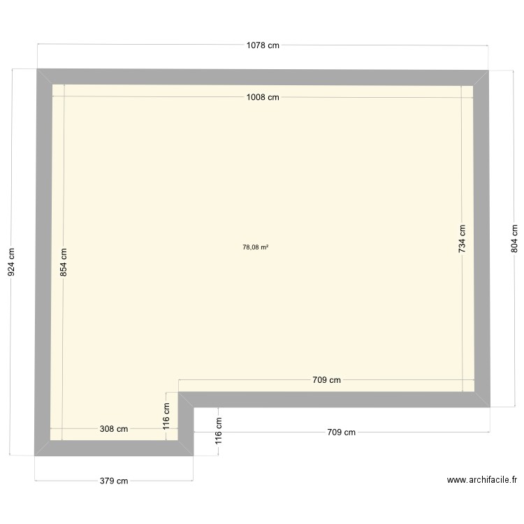 Élimarti. Plan de 1 pièce et 78 m2