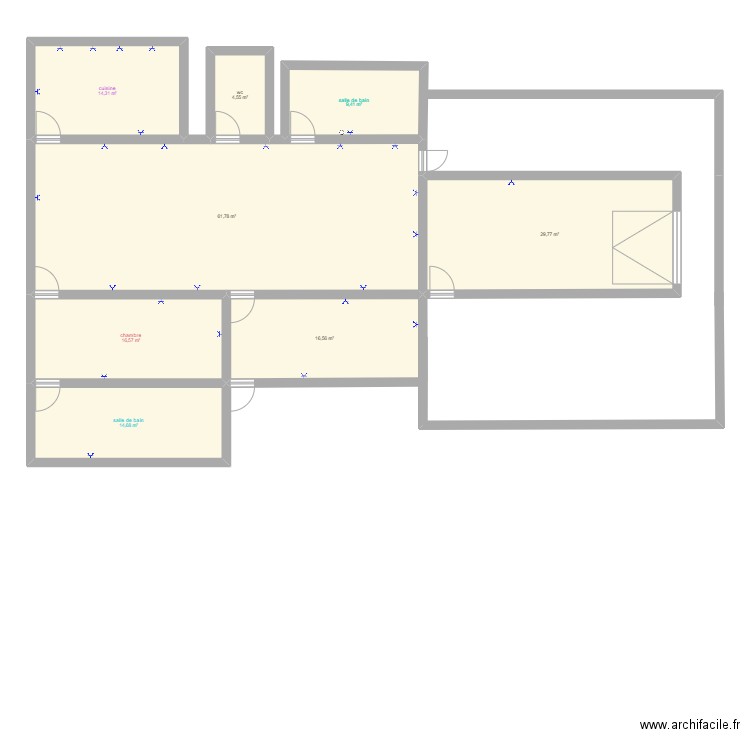 dupli. Plan de 8 pièces et 168 m2