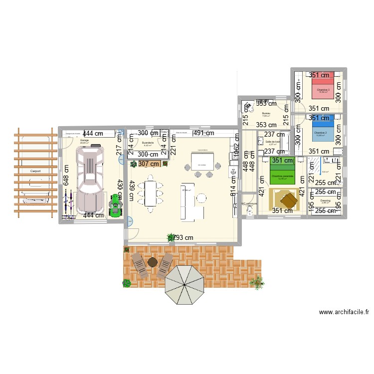 Ploubezre_V1. Plan de 12 pièces et 158 m2