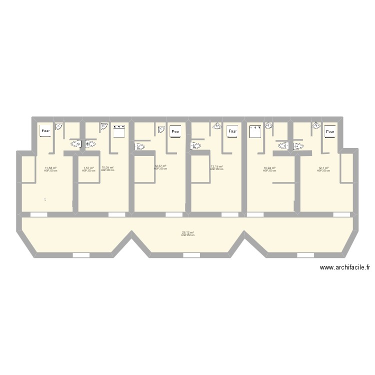 maison. Plan de 8 pièces et 100 m2