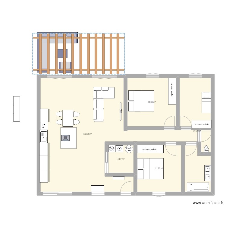 Maison V2. Plan de 5 pièces et 102 m2