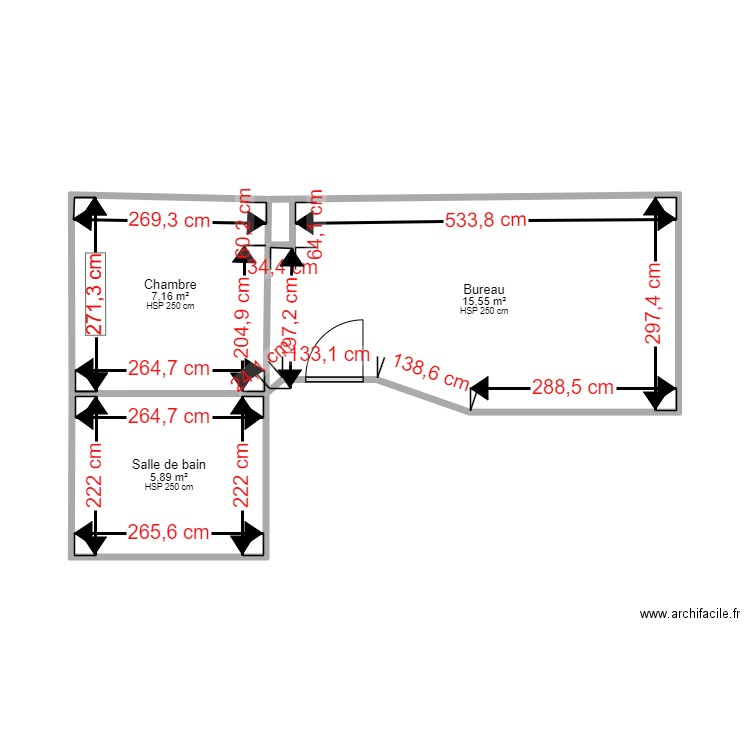 appartement 2. Plan de 4 pièces et 29 m2