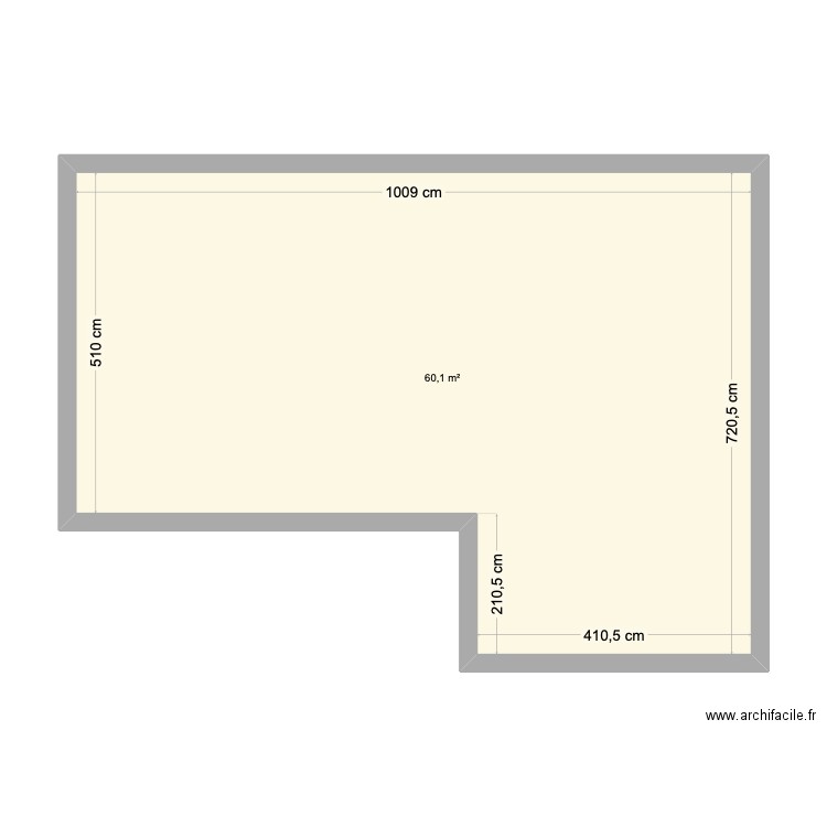 Dossier réadaptation. Plan de 1 pièce et 60 m2