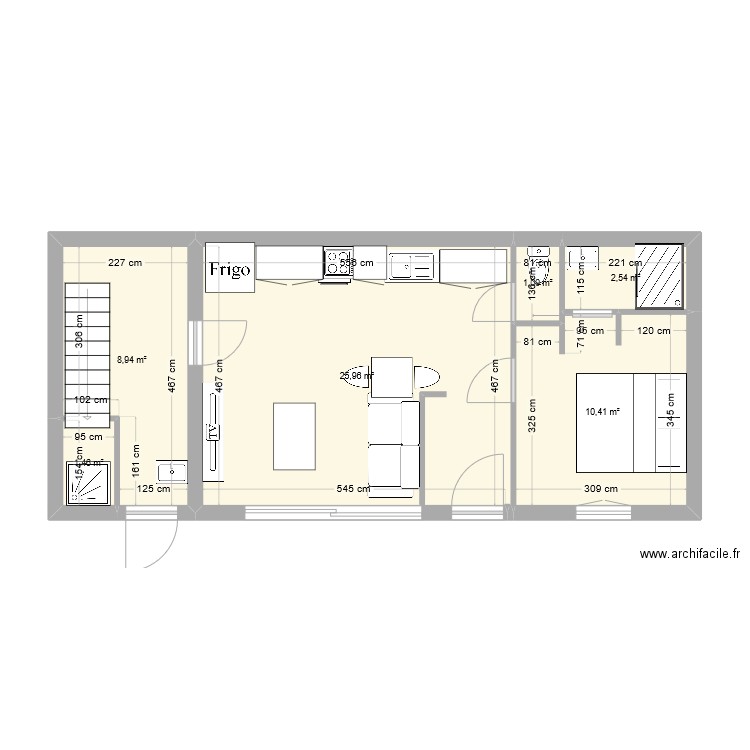 ap la tour du pin. Plan de 6 pièces et 50 m2