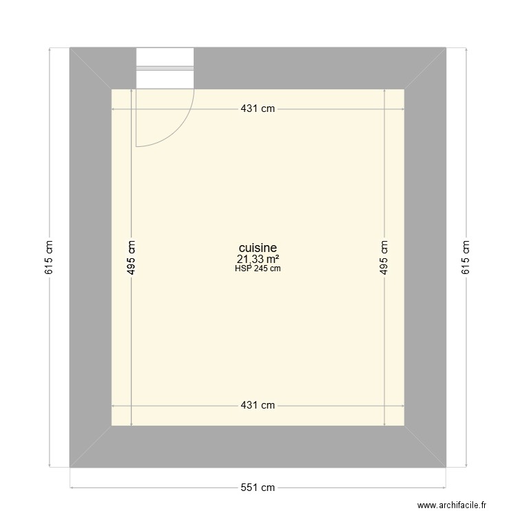 maison Robin. Plan de 1 pièce et 21 m2