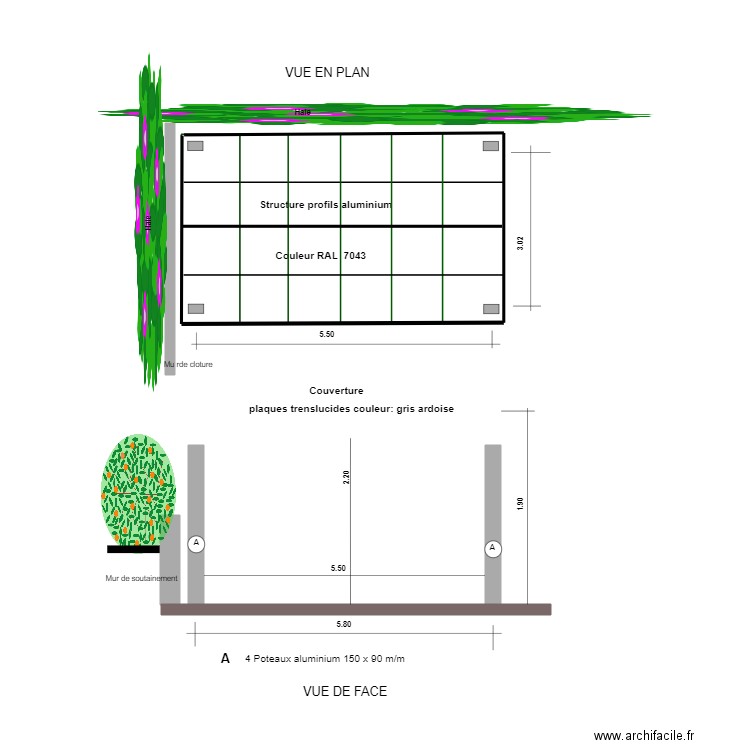 ABRI DE VOITURES,. Plan de 0 pièce et 0 m2