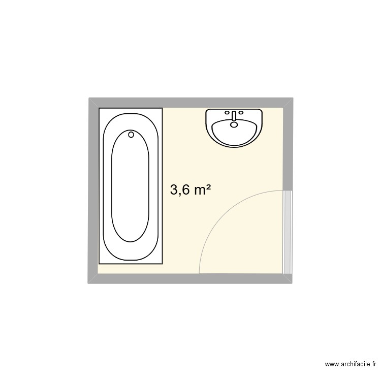 Salle de Bain Orsay. Plan de 1 pièce et 4 m2