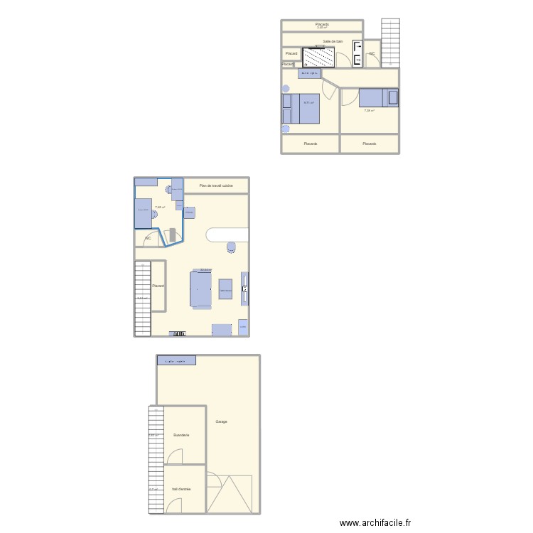 Appartement VAULX global. Plan de 21 pièces et 134 m2