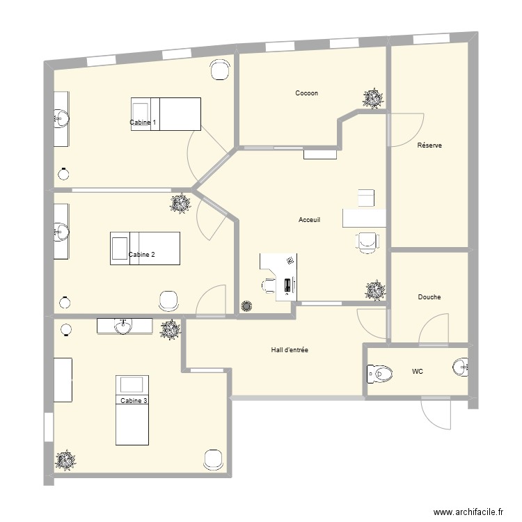 env pro. Plan de 9 pièces et 110 m2