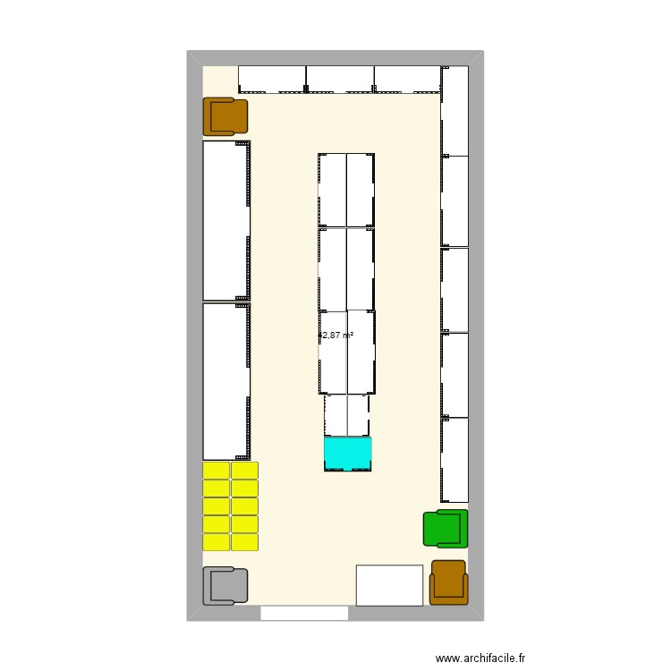 Chambre Froide CFU. Plan de 1 pièce et 43 m2