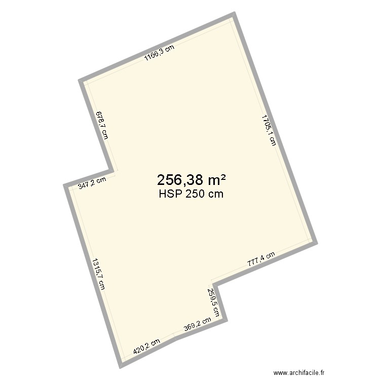 Plan17. Plan de 1 pièce et 256 m2