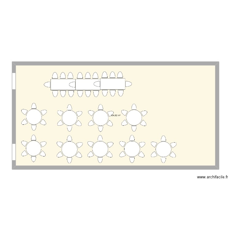 mariage. Plan de 1 pièce et 105 m2