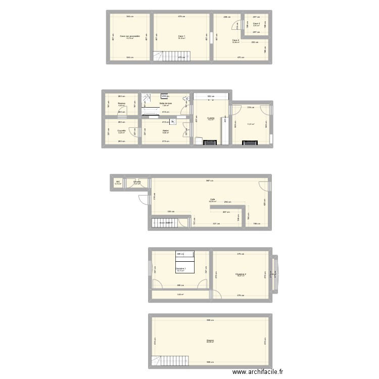 Montignies 19. Plan de 19 pièces et 225 m2