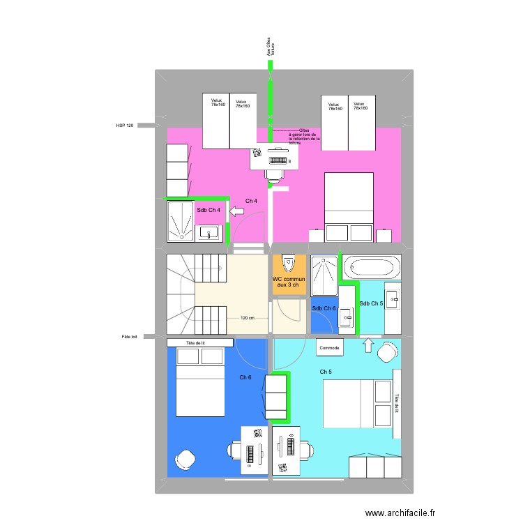 Victor Gilsoul Rez+2 Unif. Plan de 15 pièces et 69 m2