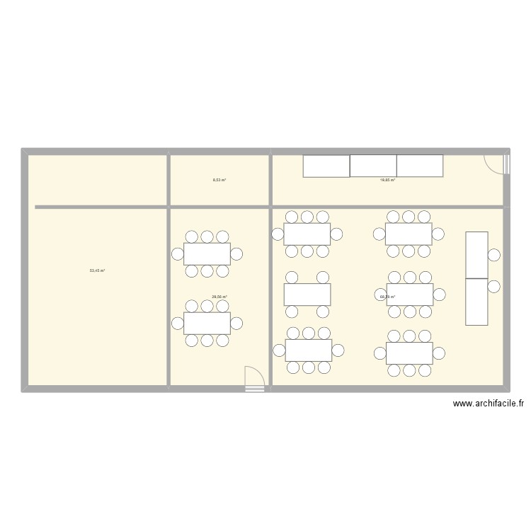 Plan 1. Plan de 5 pièces et 180 m2