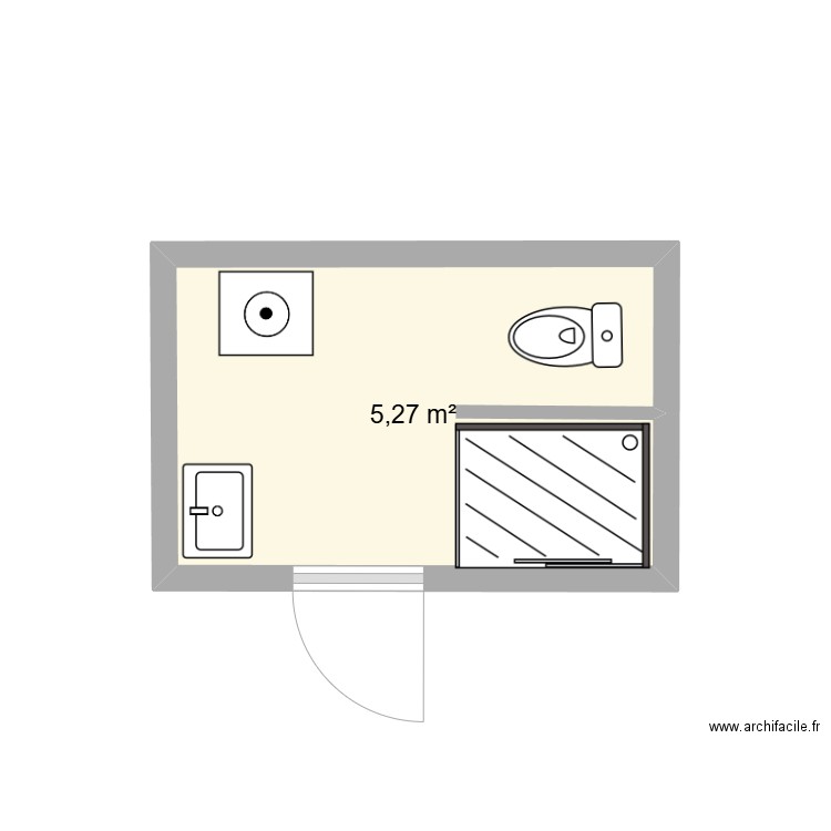 toilettes garage. Plan de 1 pièce et 5 m2