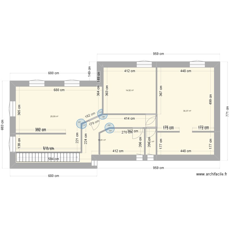 MEFTALI HOME ETAGE 1. Plan de 5 pièces et 97 m2