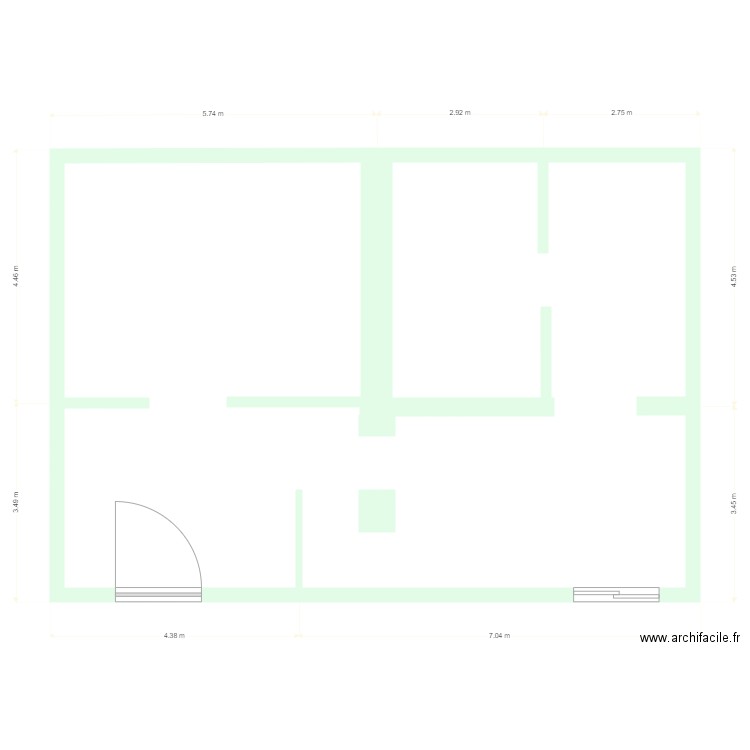 ODILE RDC 2. Plan de 3 pièces et 227 m2