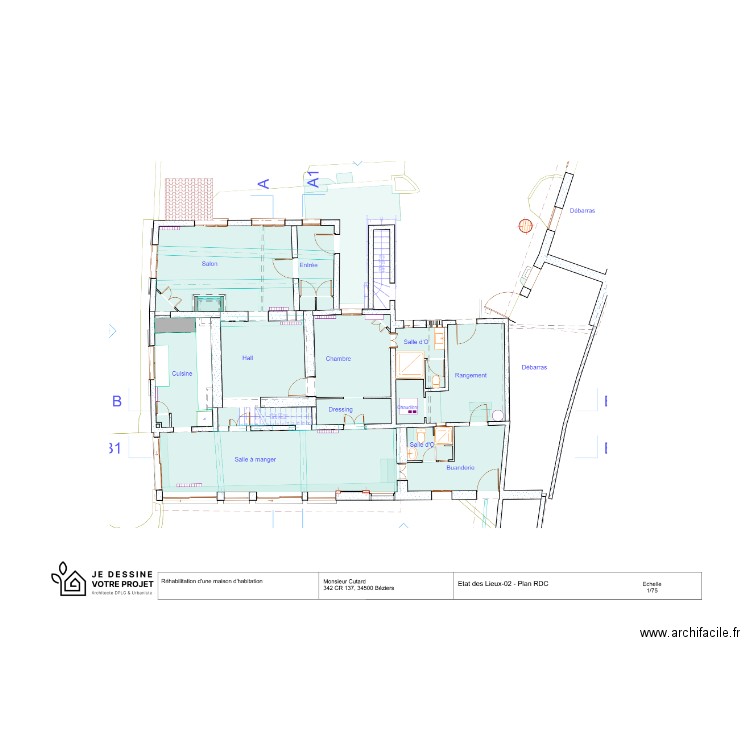 rdc Bruni plan archi. Plan de 0 pièce et 0 m2