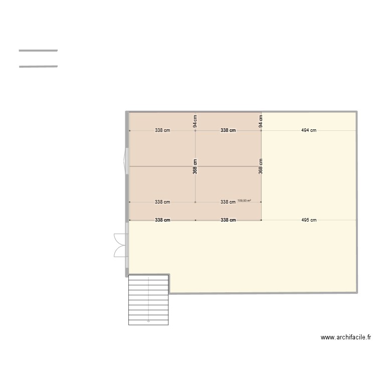 restau. Plan de 1 pièce et 110 m2