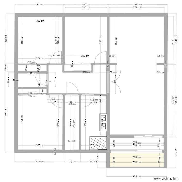 plan-etage. Plan de 5 pièces et 34 m2