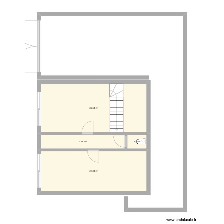 Maison Villecerf. Plan de 4 pièces et 54 m2