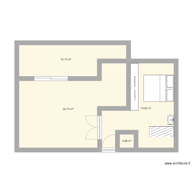 APPARTEMENT BEAL. Plan de 4 pièces et 49 m2