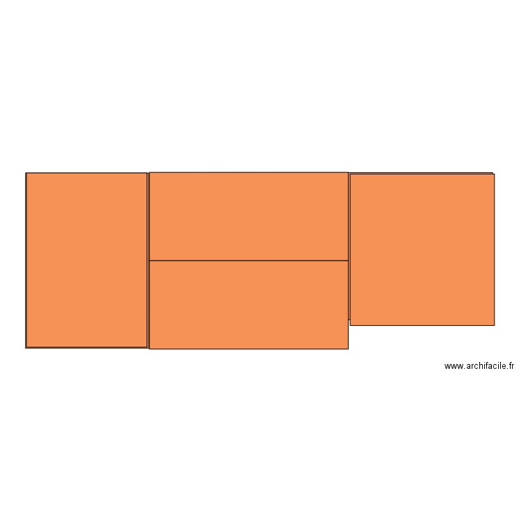 rez de chaussée. Plan de 5 pièces et 85 m2