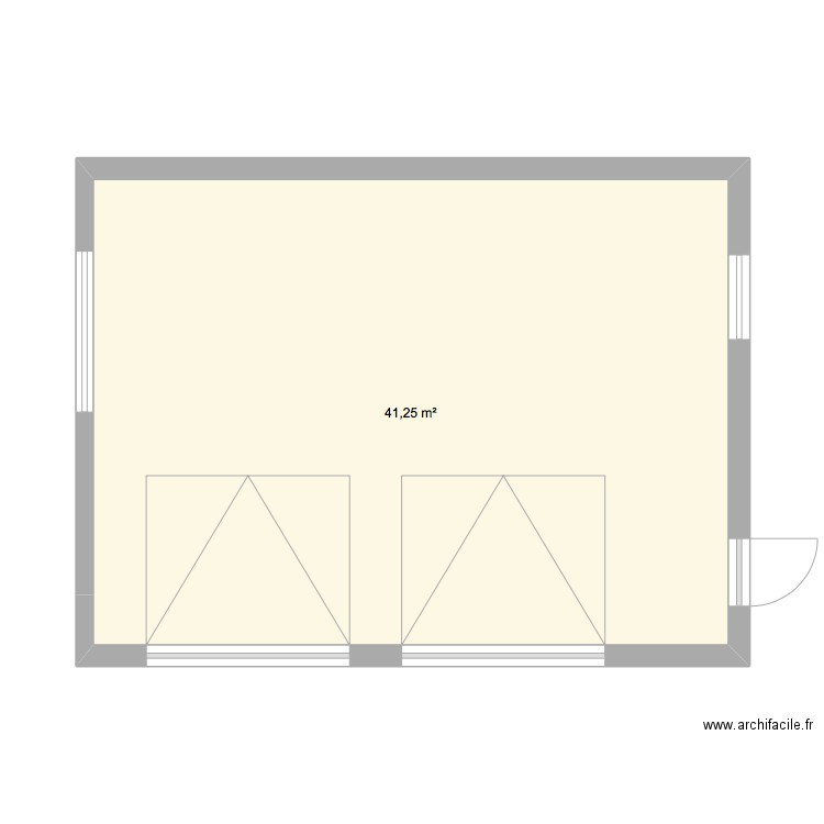 Garage extérieur 42m2 DESQUIENS/RICCA. Plan de 1 pièce et 41 m2