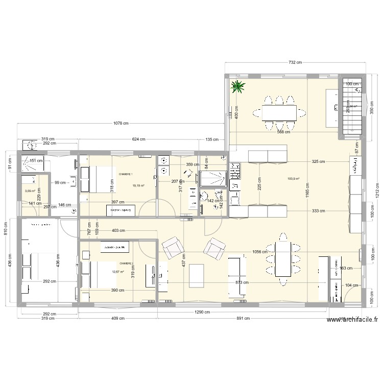 MAISON IGOVILLE. Plan de 5 pièces et 139 m2