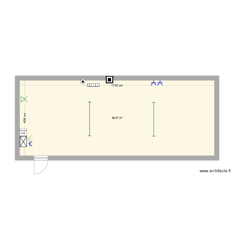 BOX EXISTANT CHRISTIAN-ADRIEN V2. Plan de 1 pièce et 49 m2