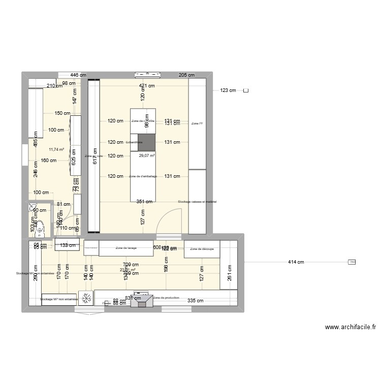 Projet 3. Plan de 3 pièces et 64 m2