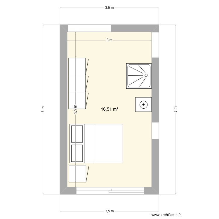 Aménagement Garage Maison Annick V3. Plan de 1 pièce et 17 m2