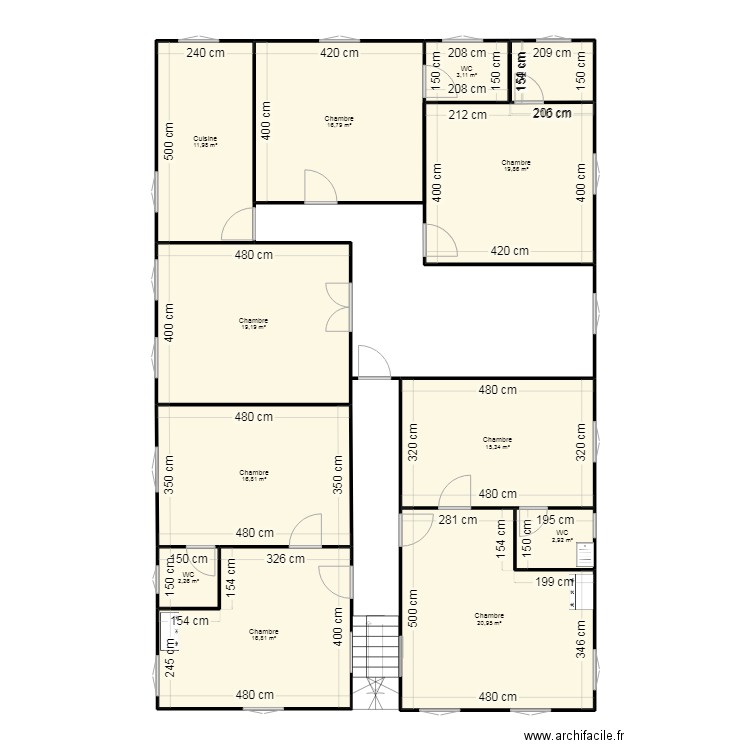 plan 2 studio 1 appartement. Plan de 11 pièces et 146 m2