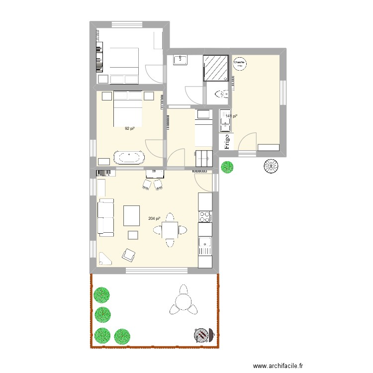 Pavillon Coastline. Plan de 3 pièces et 41 m2