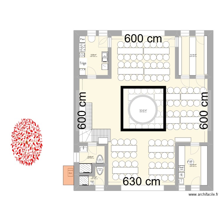 François surface niveau 0. Plan de 6 pièces et 160 m2