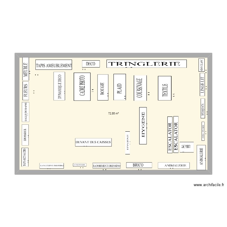 projrt. Plan de 1 pièce et 73 m2