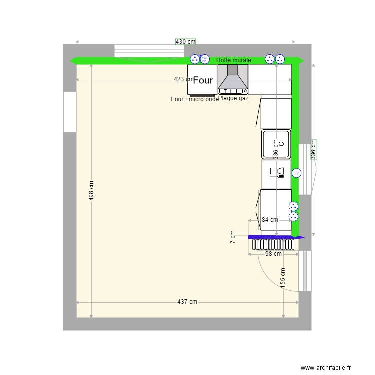 GUIRAUD / MORAIN - Pntlevoy. Plan de 1 pièce et 21 m2