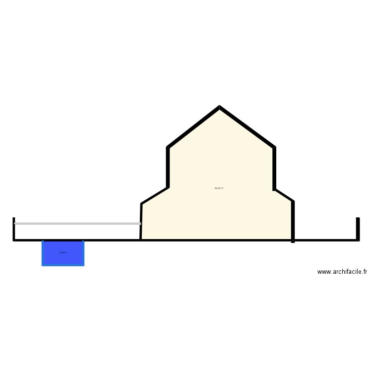 maison1. Plan de 2 pièces et 74 m2