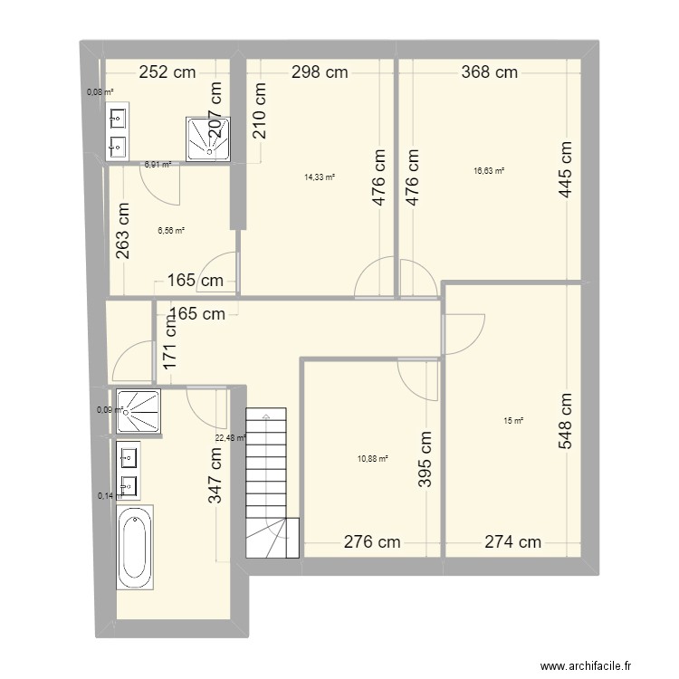 villpreux . Plan de 14 pièces et 190 m2