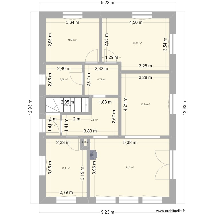 plan villa Tornay. Plan de 11 pièces et 94 m2